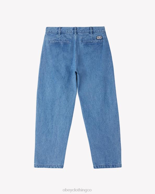 ropa índigo claro 8RB6X75 OBEY hombres denim plisado fubar