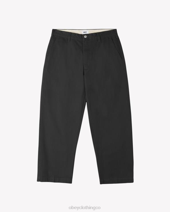 ropa negro lavado 8RB6X36 OBEY hombres pantalón chino bigwig