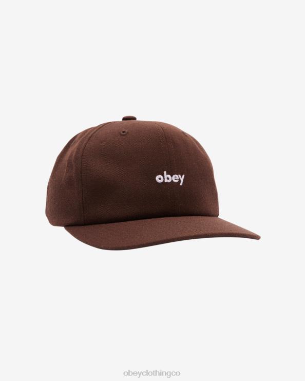 accesorios chocolate negro 8RB6X464 OBEY hombres minúsculas 6 paneles