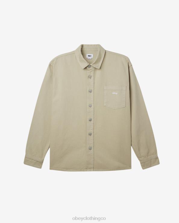ropa arcilla 8RB6X131 OBEY hombres camisa magnolia