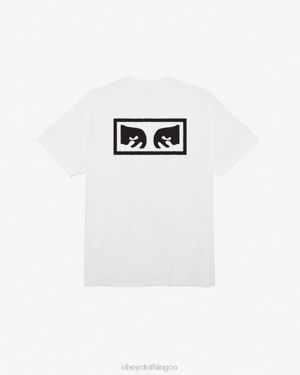 ropa blanco 8RB6X346 OBEY hombres camiseta clásica ojos iii