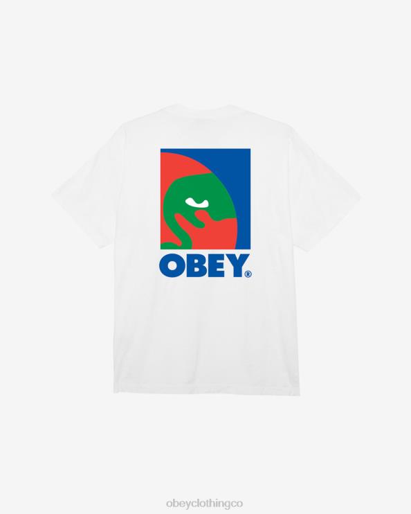 ropa blanco 8RB6X379 OBEY hombres camiseta gruesa con icono circular