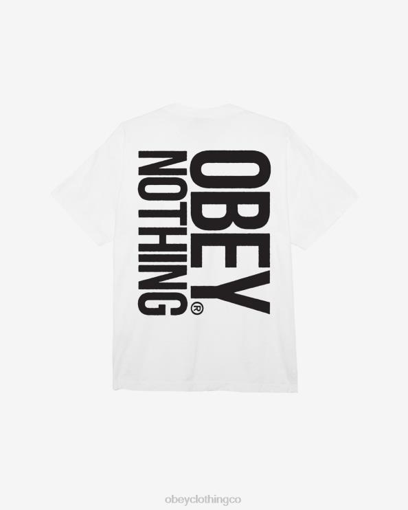 ropa blanco 8RB6X392 OBEY hombres camiseta nada pesada
