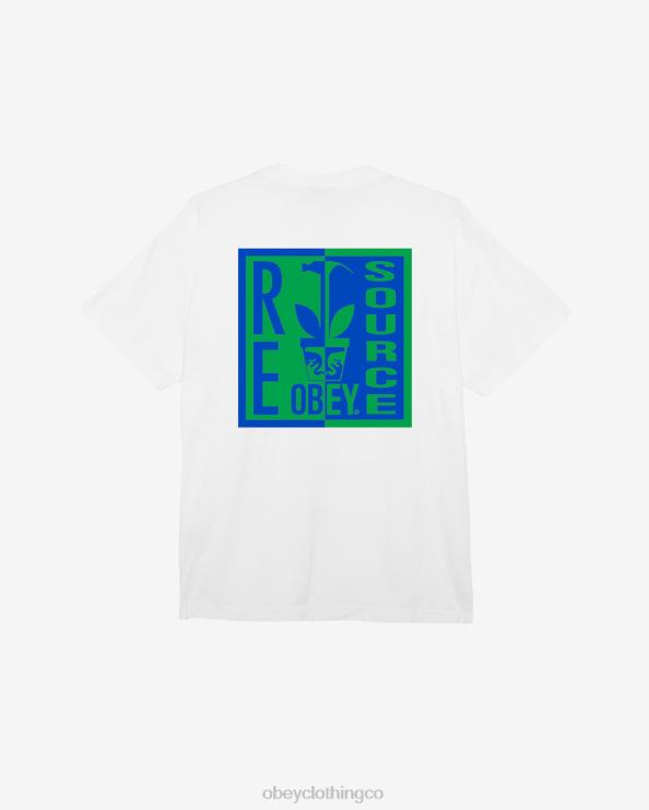 ropa blanco 8RB6X401 OBEY hombres camiseta pesada de fuente