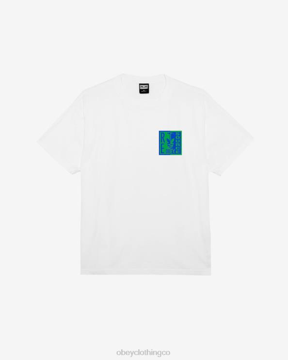 ropa blanco 8RB6X401 OBEY hombres camiseta pesada de fuente