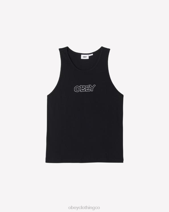 ropa negro 8RB6X123 OBEY hombres tanque de costillas traza