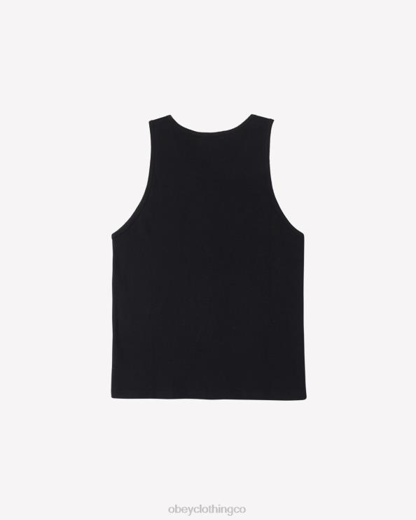 ropa negro 8RB6X123 OBEY hombres tanque de costillas traza