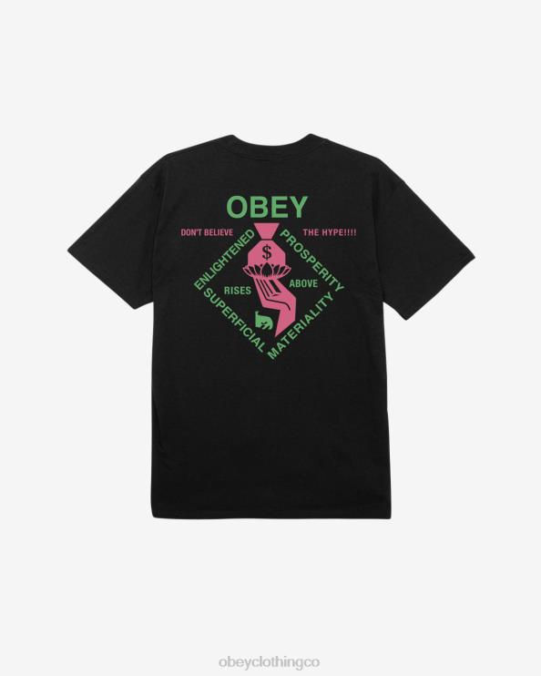 ropa negro 8RB6X335 OBEY hombres camiseta clásica espiritualmente rica