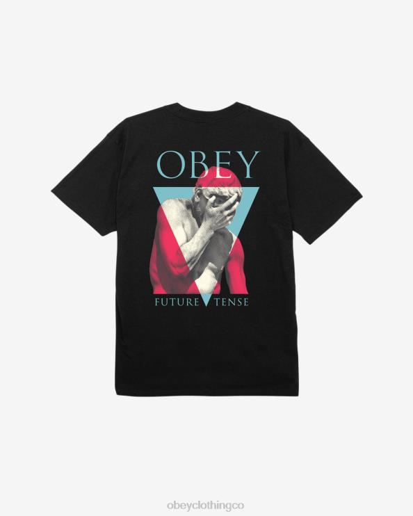 ropa negro 8RB6X340 OBEY hombres camiseta clásica tiempo futuro