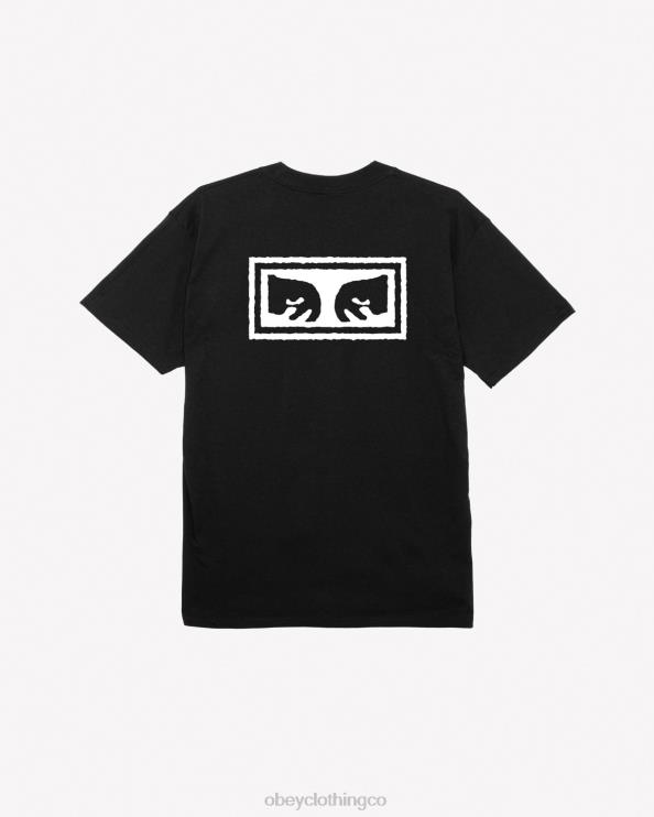 ropa negro 8RB6X342 OBEY hombres camiseta clásica ojos iii
