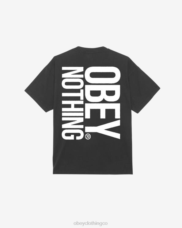 ropa negro antiguo 8RB6X391 OBEY hombres camiseta nada pesada