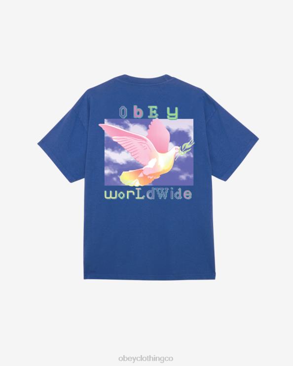 ropa surf azul 8RB6X385 OBEY hombres camiseta pesada paloma de la paz - Haga un click en la imagen para cerrar