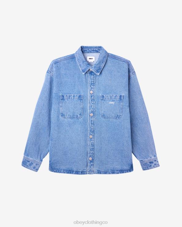 ropa índigo claro 8RB6X246 OBEY hombres chaqueta de camisa winston