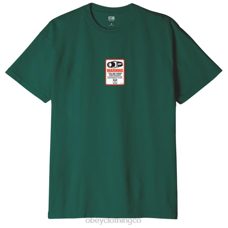 ropa aventura verde 8RB6X843 OBEY hombres camiseta organica vigilancia