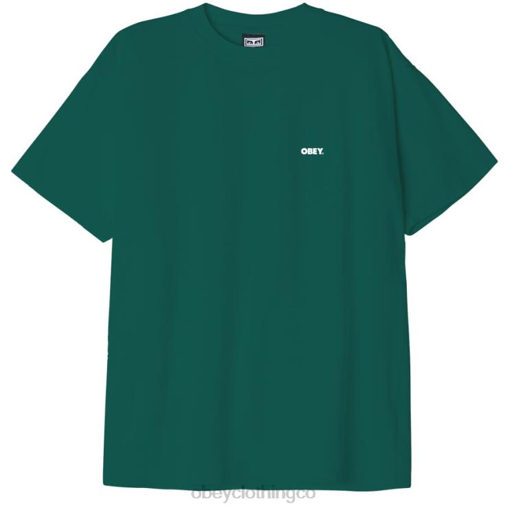 ropa aventura verde 8RB6X860 OBEY hombres camiseta pesada negrita iii