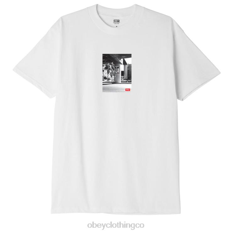 ropa blanco 8RB6X909 OBEY hombres camiseta clasica de renovacion urbana