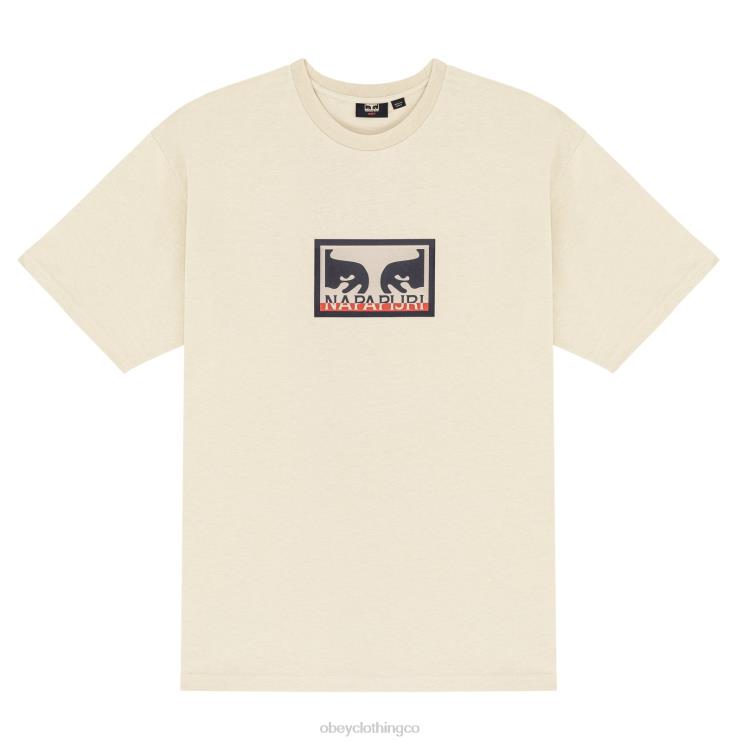 ropa crema 8RB6X838 OBEY X NAPAPIJRI hombres camiseta camiseta pesada