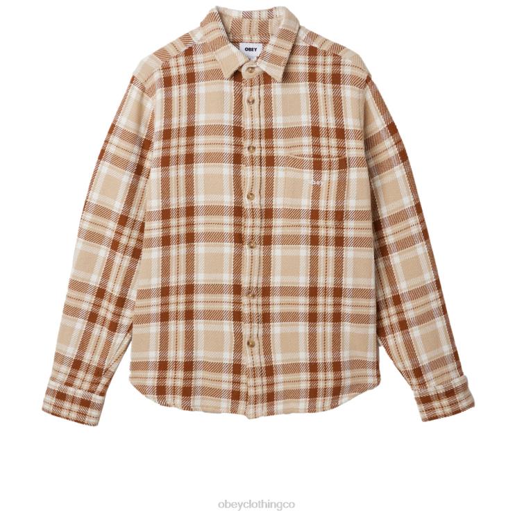 ropa crema irlandesa multi 8RB6X757 OBEY hombres camisa fred