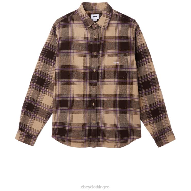ropa crema irlandesa multi 8RB6X779 OBEY hombres camisa alex