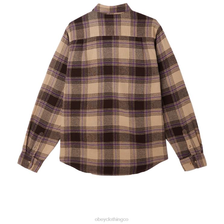 ropa crema irlandesa multi 8RB6X779 OBEY hombres camisa alex
