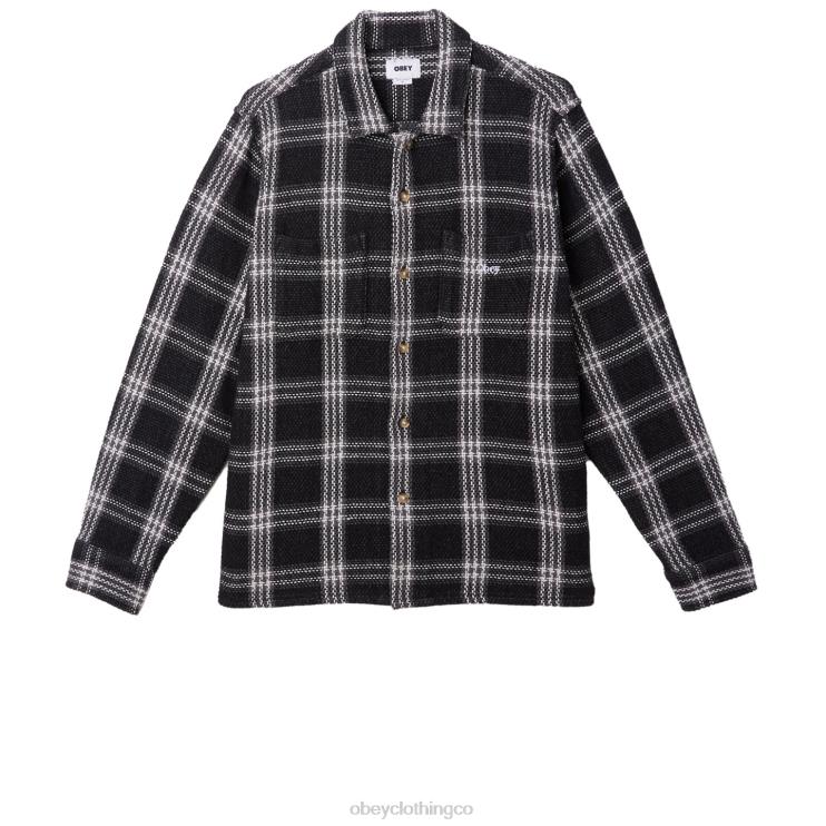 ropa negro múltiple 8RB6X763 OBEY hombres camisa wes