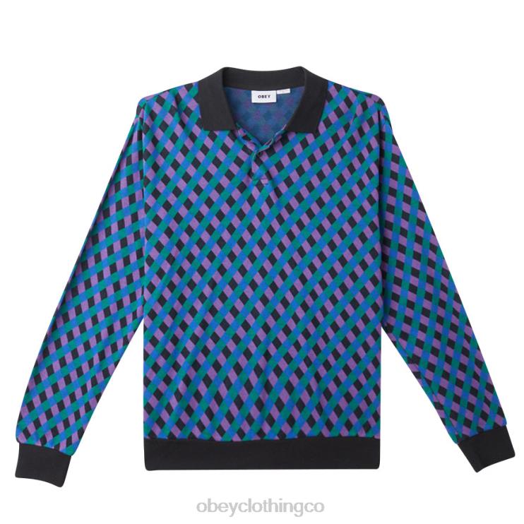 ropa negro múltiple 8RB6X784 OBEY hombres polo capri jaquard