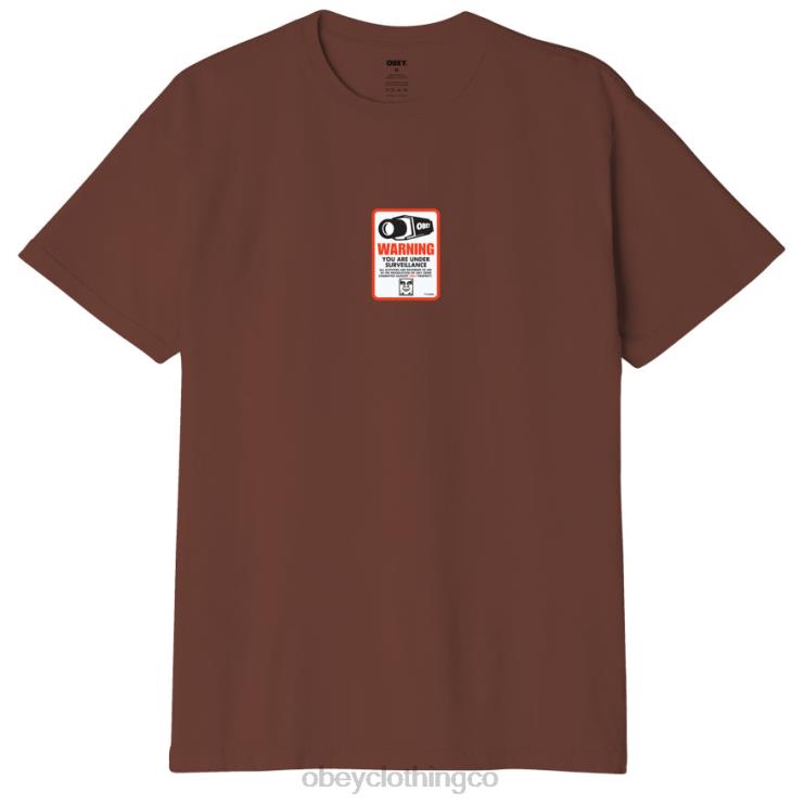 ropa sepia 8RB6X845 OBEY hombres camiseta organica vigilancia