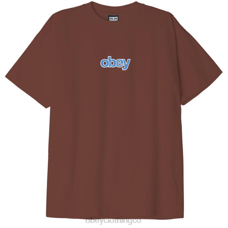 ropa sepia 8RB6X870 OBEY hombres camiseta apilada pesada