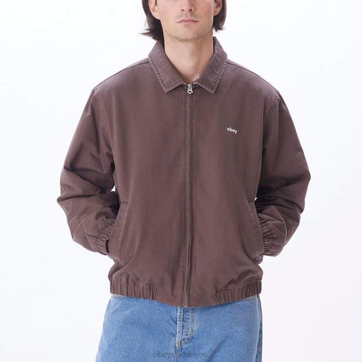 ropa marron oscuro 8RB6X831 OBEY hombres chaqueta leimert