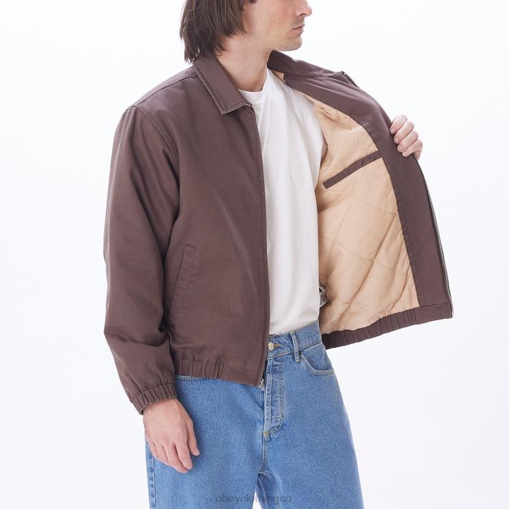 ropa marron oscuro 8RB6X831 OBEY hombres chaqueta leimert