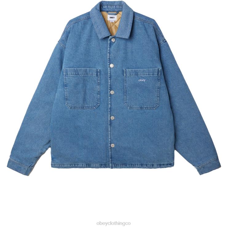 ropa índigo claro 8RB6X835 OBEY hombres chaqueta vaquera pintores
