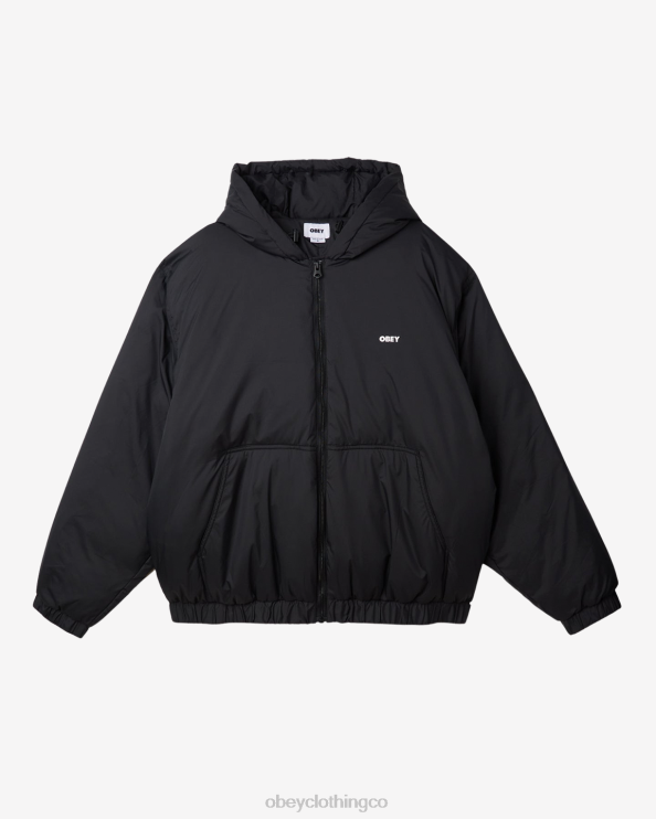 ropa negro 8RB6X815 OBEY hombres chaqueta con capucha retirada