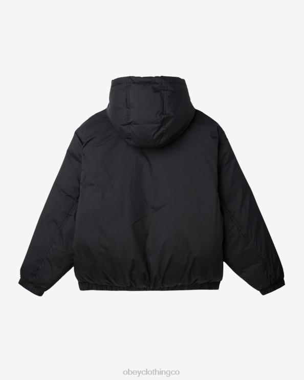 ropa negro 8RB6X815 OBEY hombres chaqueta con capucha retirada