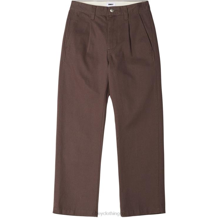 ropa marron oscuro 8RB6X944 OBEY hombres pantalón inmobiliario
