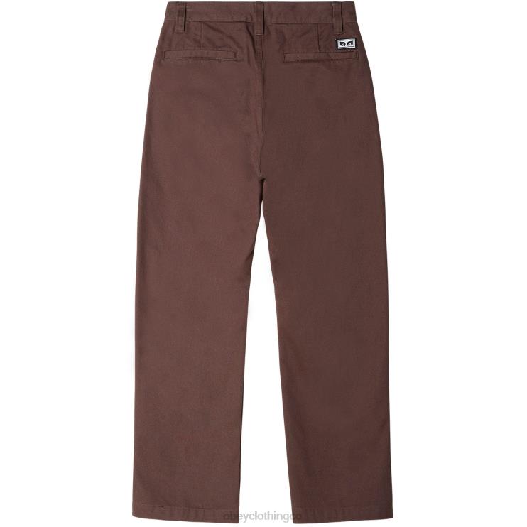 ropa marron oscuro 8RB6X944 OBEY hombres pantalón inmobiliario