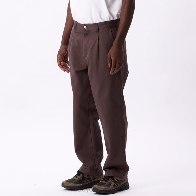 ropa marron oscuro 8RB6X944 OBEY hombres pantalón inmobiliario