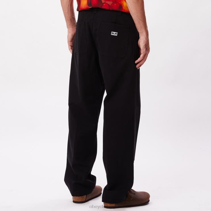 ropa negro 8RB6X948 OBEY hombres pantalón tornero