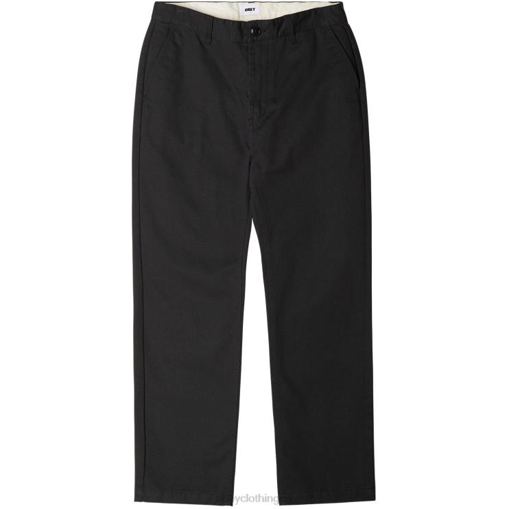 ropa negro 8RB6X962 OBEY hombres pantalón de sarga hughes