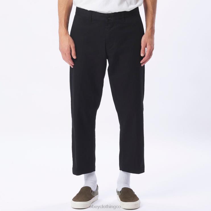 ropa negro 8RB6X970 OBEY hombres pantalón rezagado inundado
