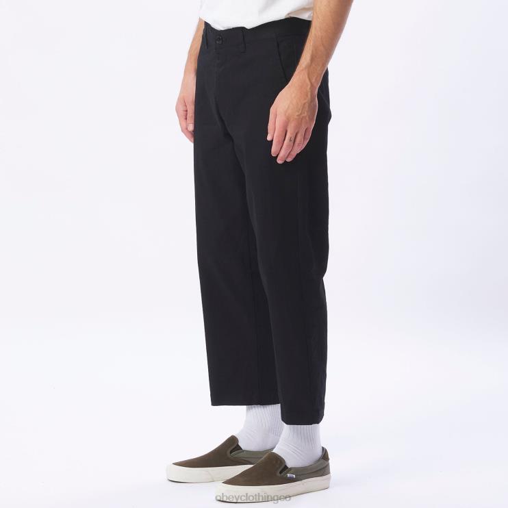 ropa negro 8RB6X970 OBEY hombres pantalón rezagado inundado