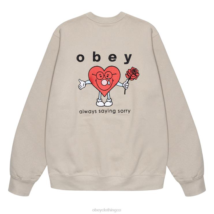 ropa Gris plateado 8RB6X1045 OBEY hombres siempre cuello redondo