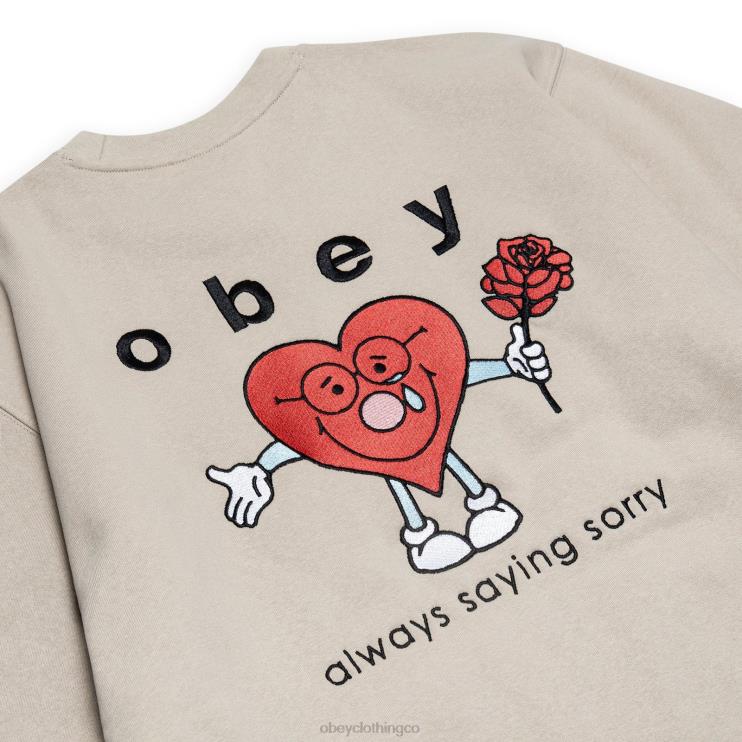 ropa Gris plateado 8RB6X1045 OBEY hombres siempre cuello redondo