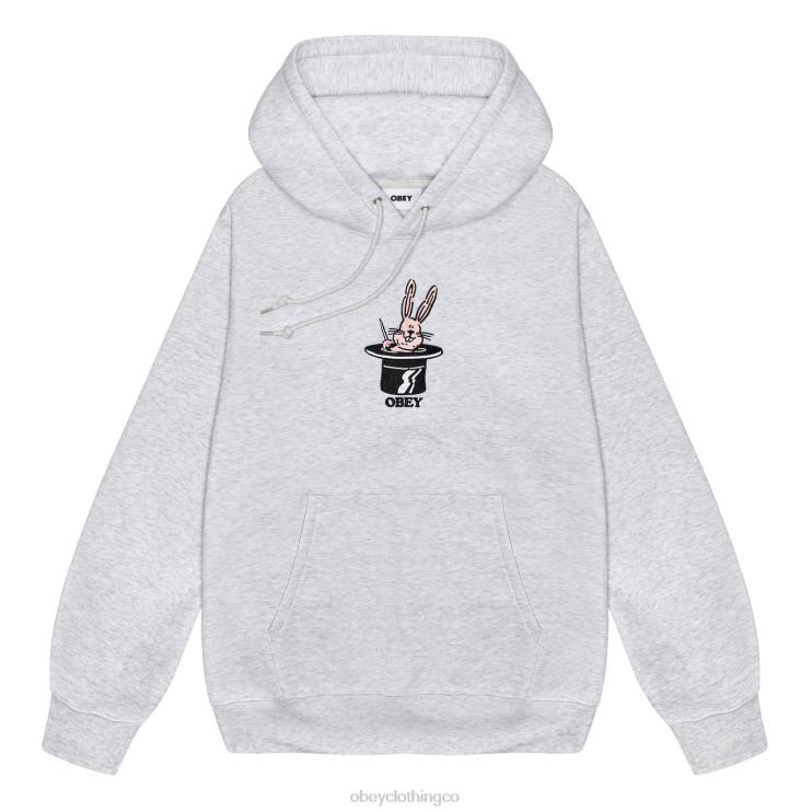 ropa cuero gris 8RB6X1012 OBEY hombres desaparecer sudadera con capucha