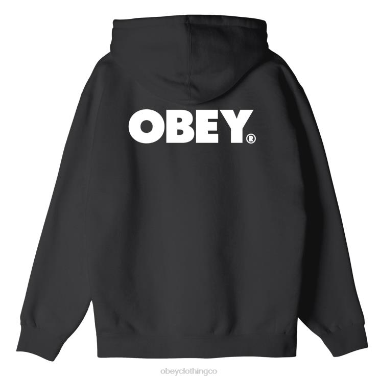 ropa negro 8RB6X986 OBEY hombres capucha con cremallera premium audaz