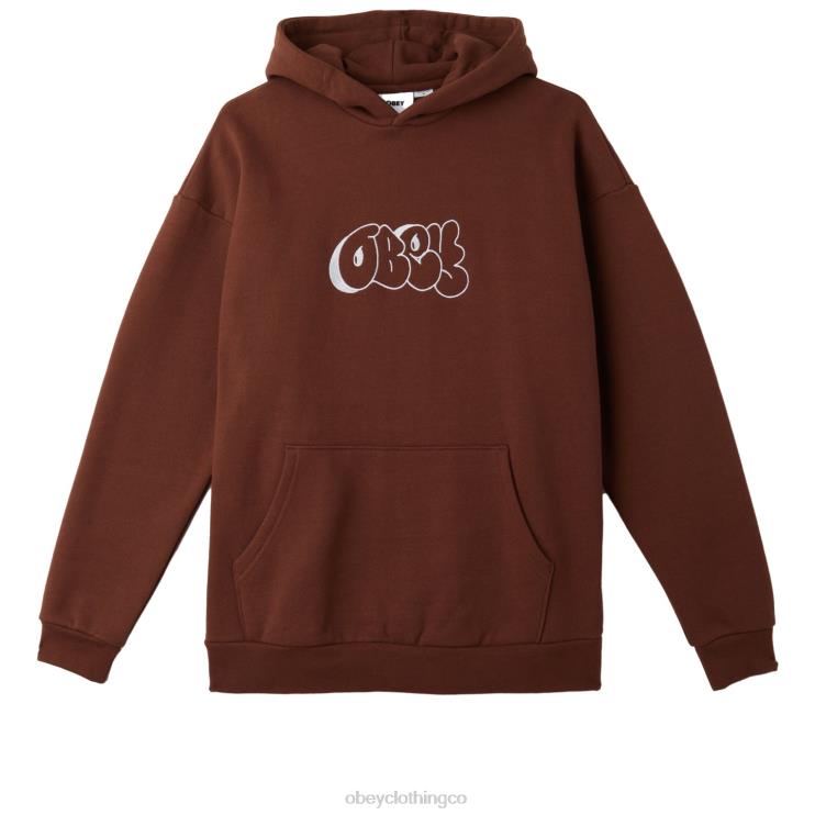 ropa sepia 8RB6X997 OBEY hombres grabar capucha extra pesada
