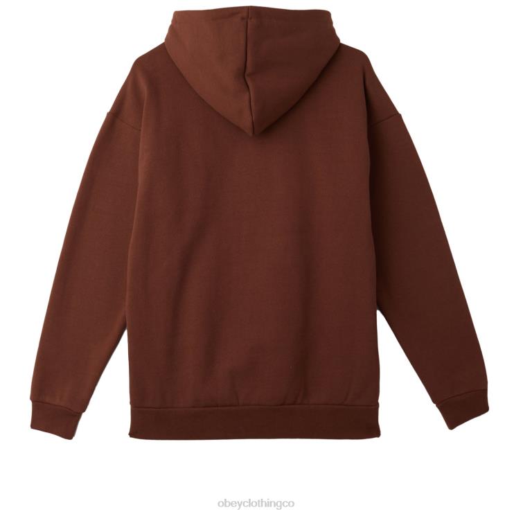 ropa sepia 8RB6X997 OBEY hombres grabar capucha extra pesada