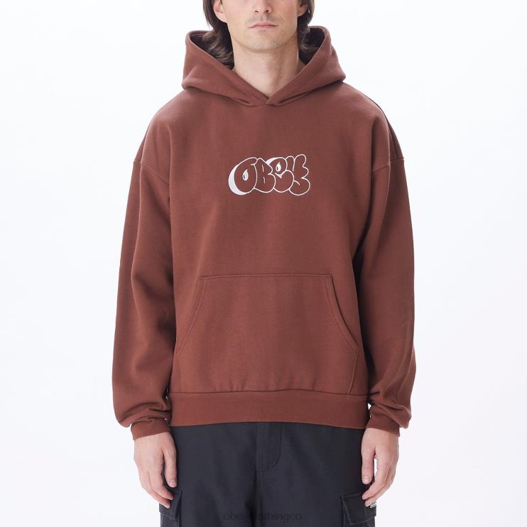 ropa sepia 8RB6X997 OBEY hombres grabar capucha extra pesada