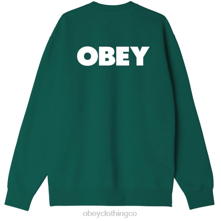 ropa verde aventurina 8RB6X1039 OBEY hombres cuello redondo premium audaz