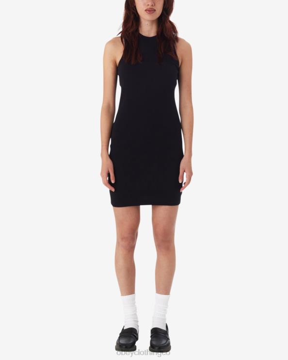 ropa antracita 8RB6X585 OBEY mujer vestido de punto de canalé