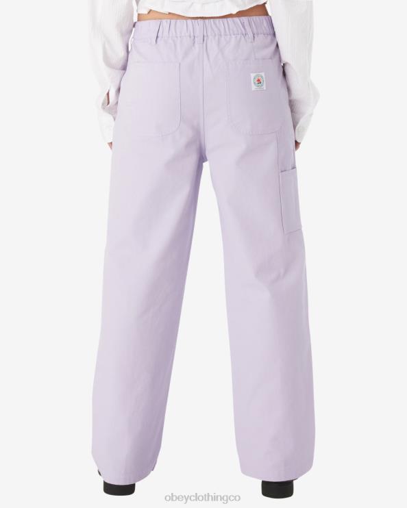 ropa pétalo de orquídea 8RB6X521 OBEY mujer pantalón carpintero rosa